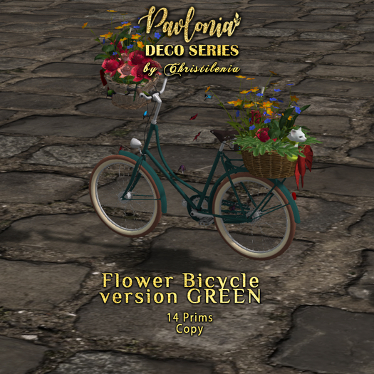 Second Life Marketplace Flower Bicycle version GREEN